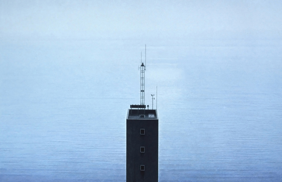 Tower and Ocean, 1997, graphite and coloured pencils on paper, 55 x 70